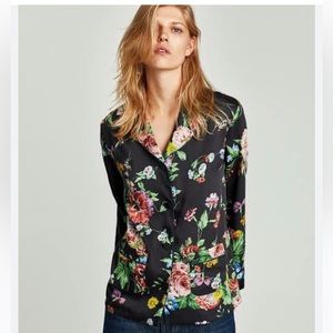 Zara Floral Satin Top
